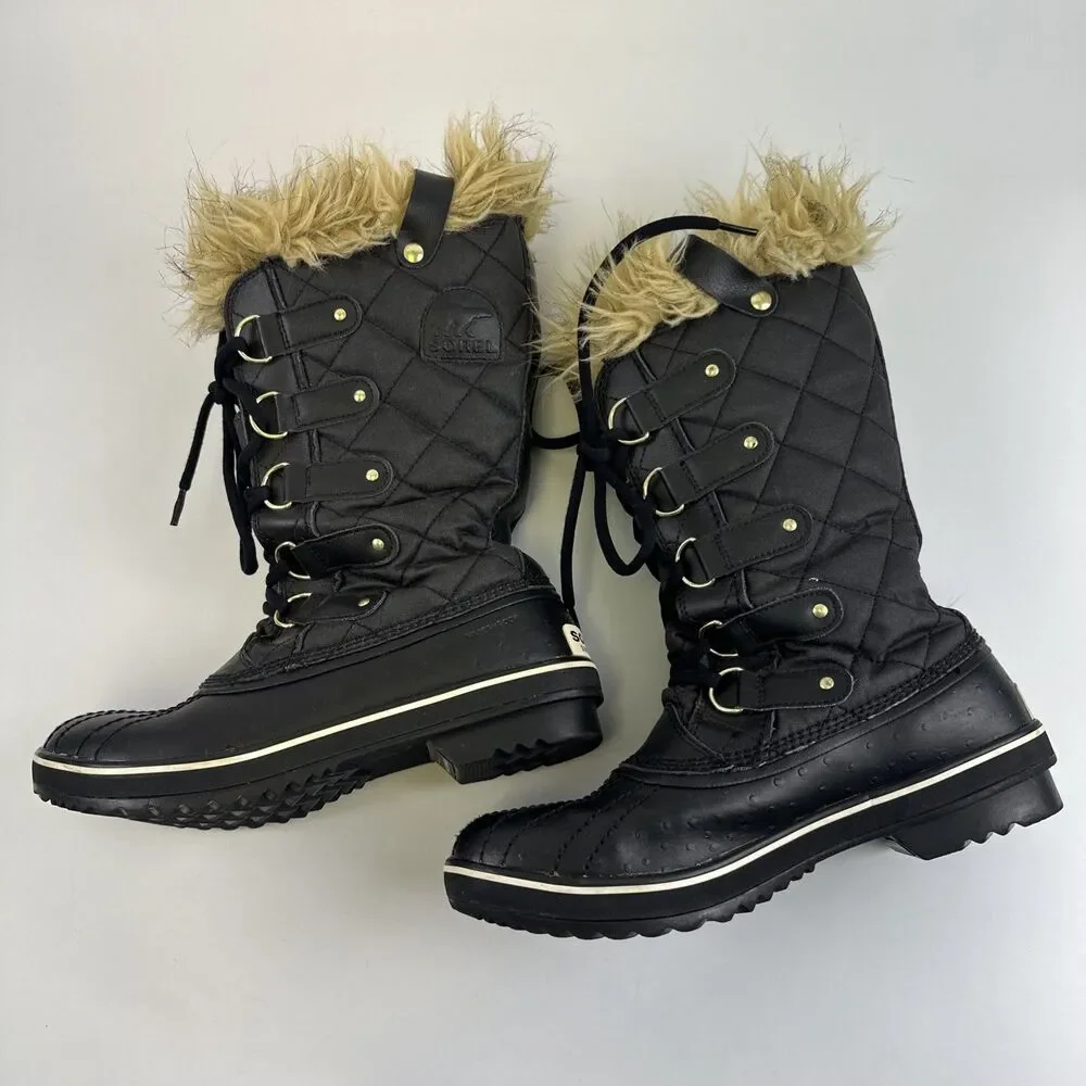 Sorel Torfino Mid Boots Winter Faux Fur Trim Fleece Lined Waterproof Womens 9